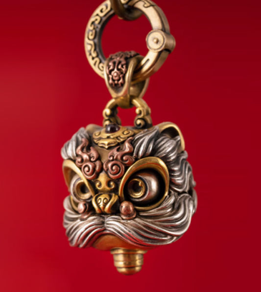 Guofeng original the Year of the Loong lion dance blink pendant