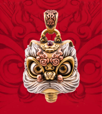 Guofeng original the Year of the Loong lion dance blink pendant